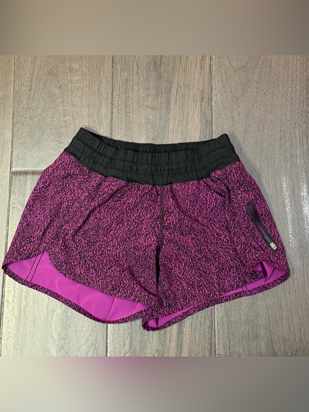 Lululemon Y2K Run Speed Shorts 2.5” Speckle Dot Parfait Pink Black Size 4